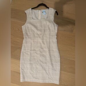 Ann Taylor Beige Checkered Mini Dress